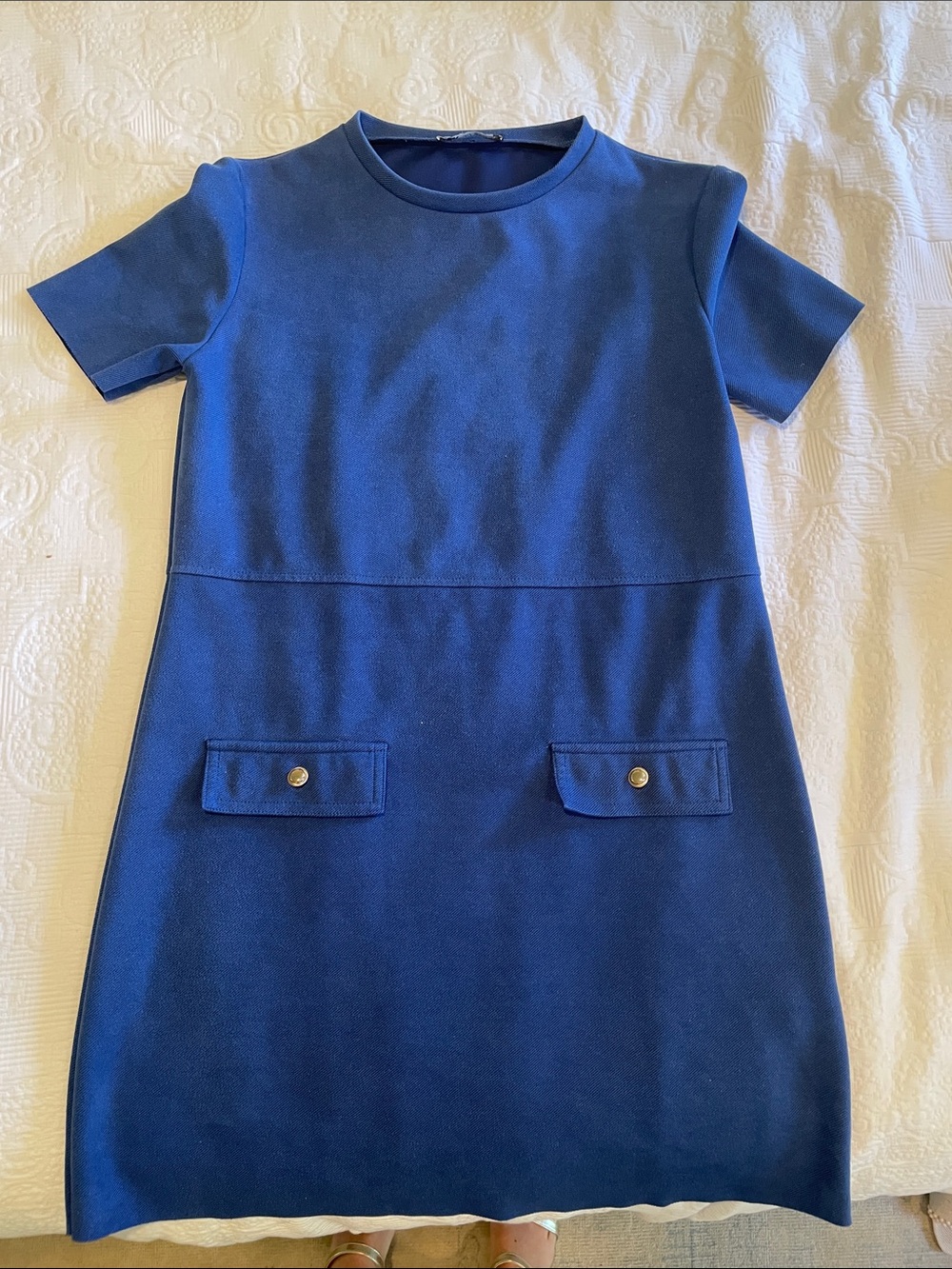 ZARA Blue Short Sleeve Pocket Dress